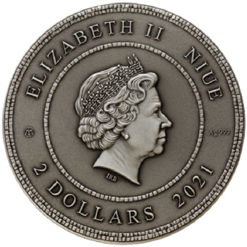 Серебряная монета Ниуэ "Мозаика. Сальвадор Дали" 2021 г.в., 62.2 г чистого серебра (Проба 0,999)