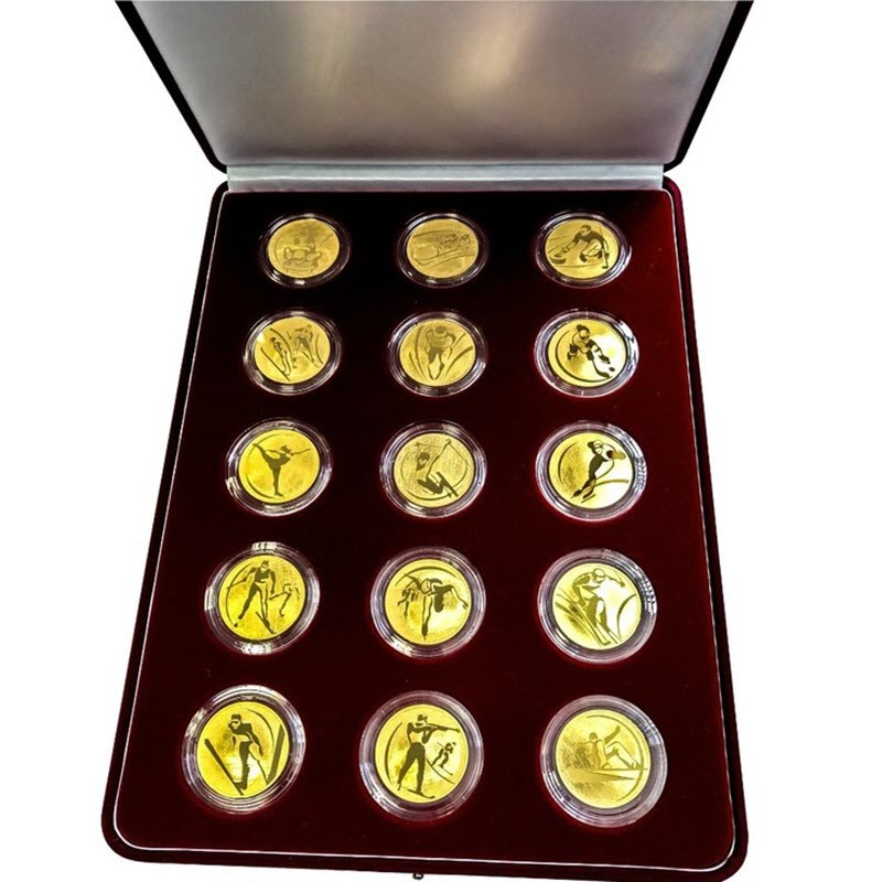 Набор из 15-ти золотых монет России 
