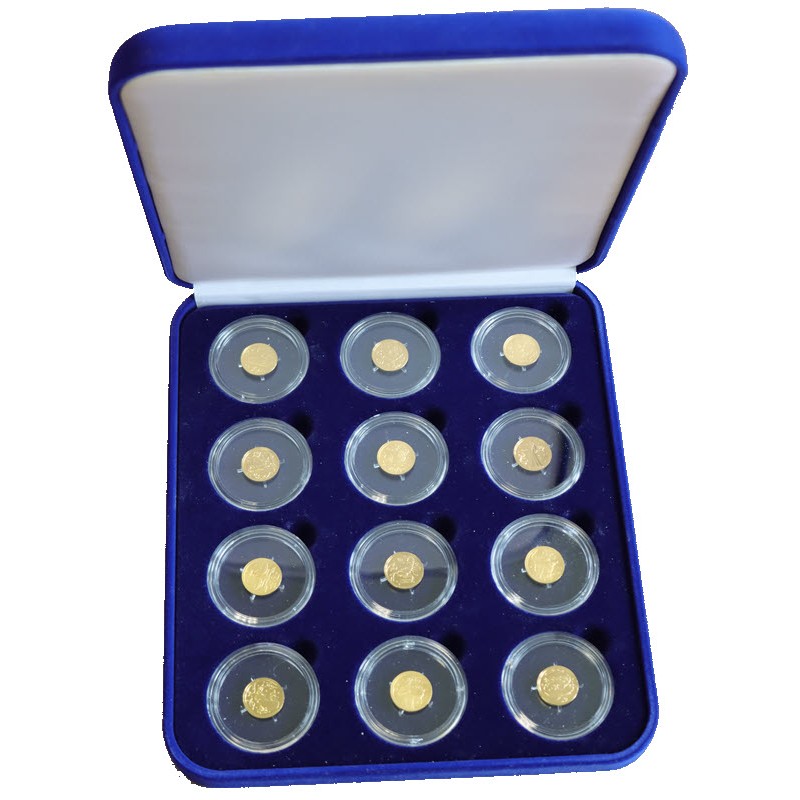 Набор из 12-ти золотых монет России 