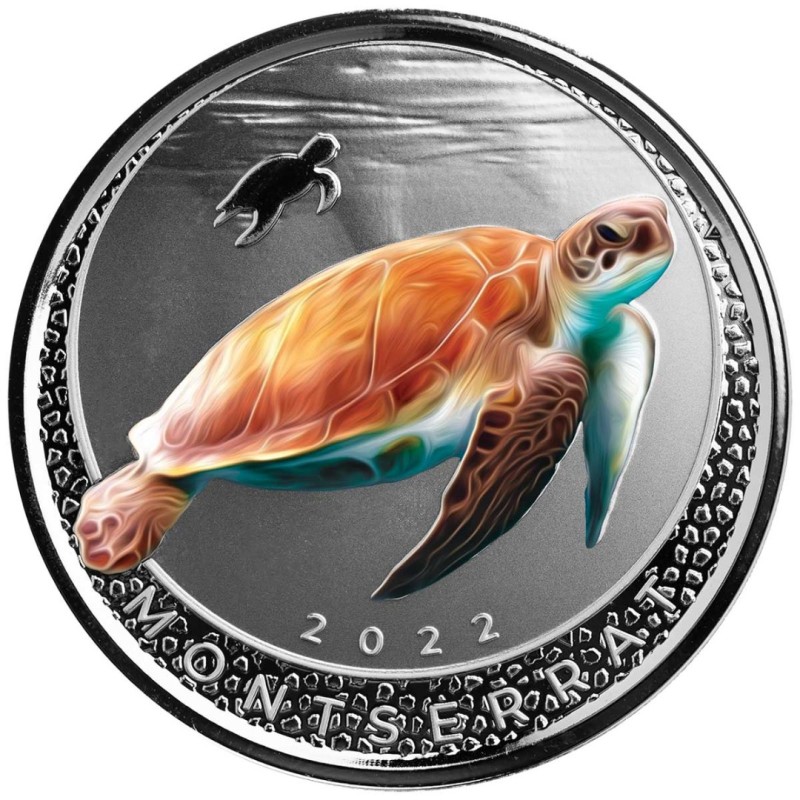 Серебряная монета острова Монтсеррат 