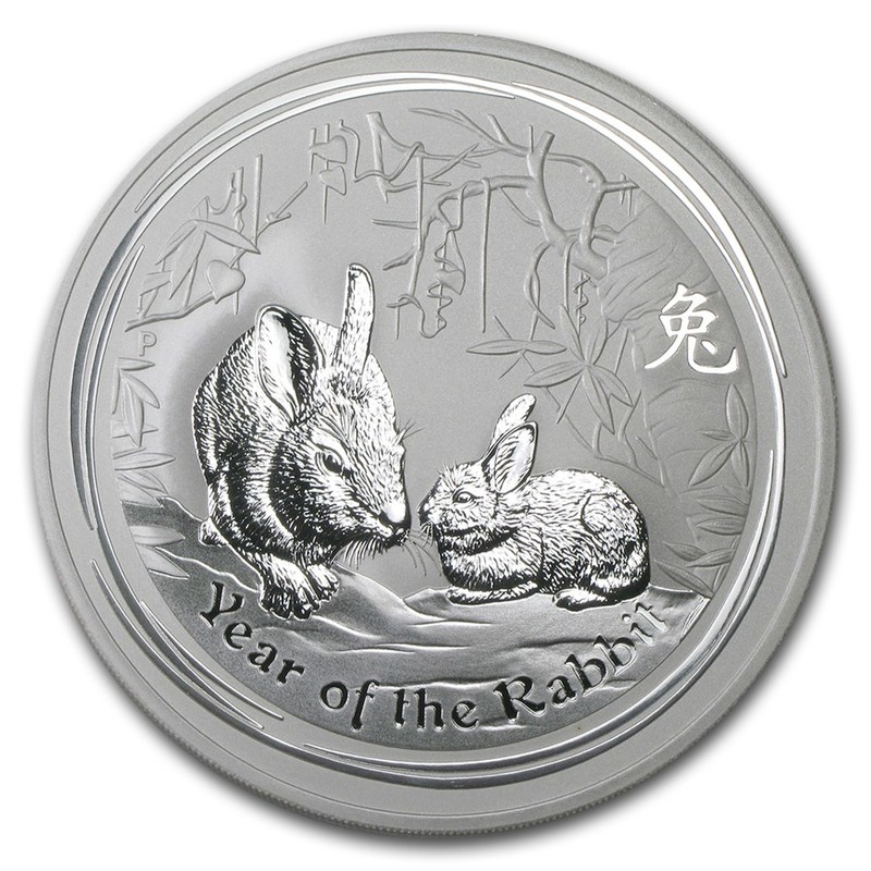 Серебряная монета Австралии «Год Кролика» 2011 г.в., 311 г чистого серебра (проба 0.999)