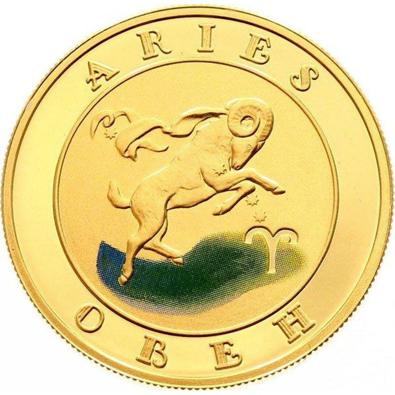 Золотая монета Армении из серии Знаки зодиака - "Овен", 7,74 гр чистого золота (проба 0,900)