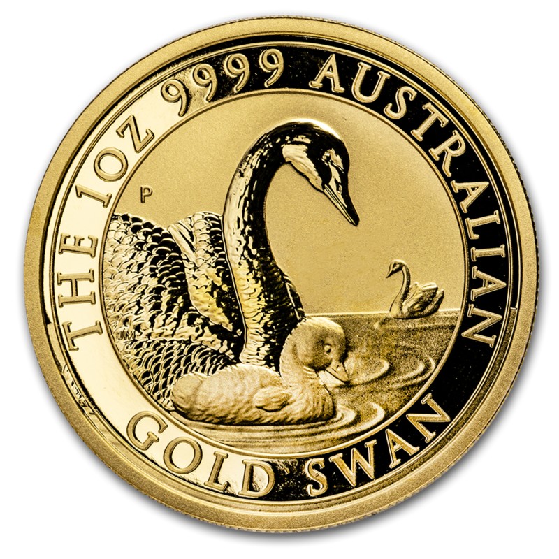 Золотая монета Австралии «Лебедь» 2019 г.в., 31.1 г чистого золота (проба 0.9999)