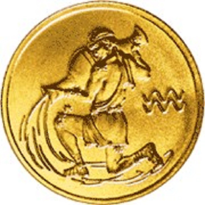 Золотая монета России «Знаки Зодиака - Водолей» 2003 г.в., 3.11 г чистого золота (проба 0.999)