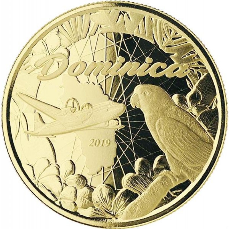 Золотая монета Доминики 