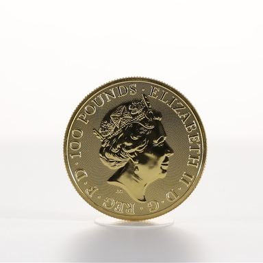 Золотая монета Великобритании "Йель Бофорта" 2019 г.в., 31.1 г чистого золота (проба 0.9999)