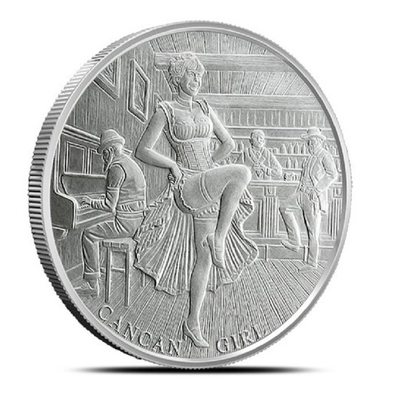 Серебряный жетон США «Кан-Кан Герл», 31.1 г чистого серебра (проба 0.999)