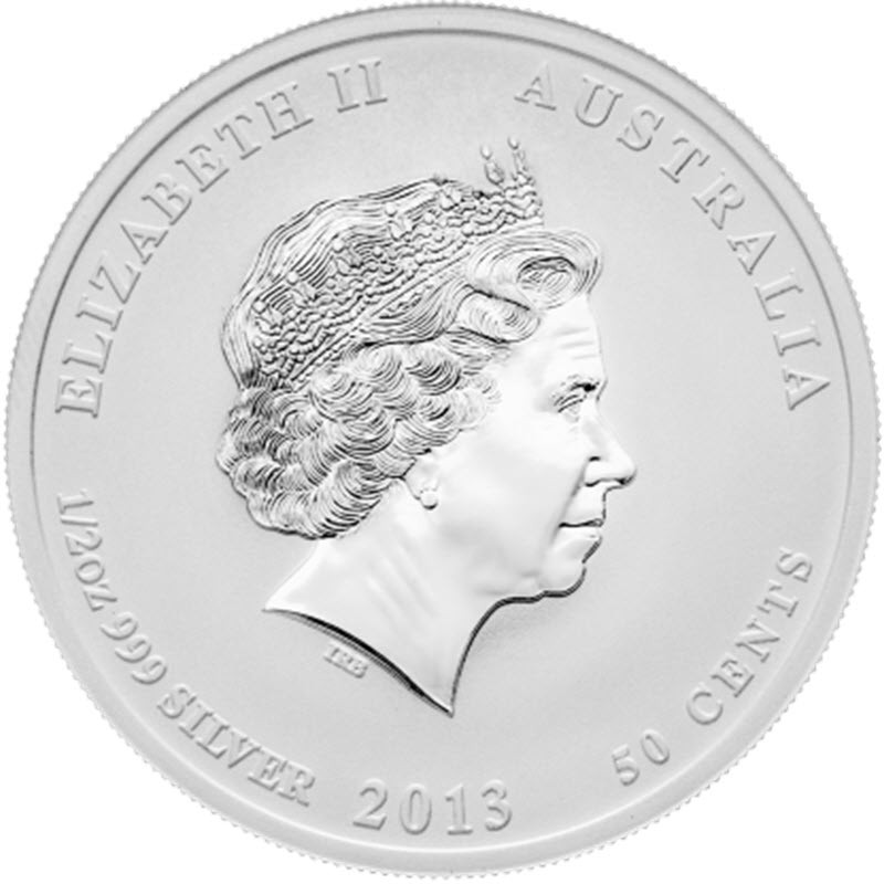 Серебряная монета Австралии «Год Змеи» 2013 г.в. (пруф), 15.55 г чистого серебра (проба 0.999)