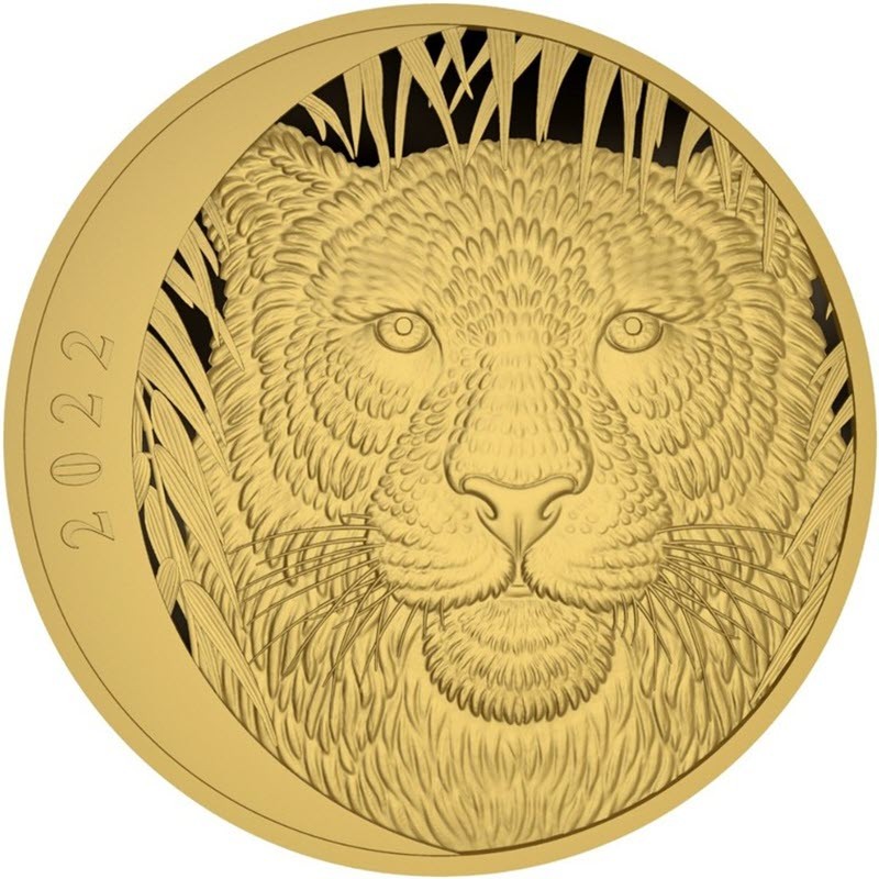 Золотой жетон "Год Тигра" 2022 г.в., 31.1 г чистого золота (проба 0,9999)