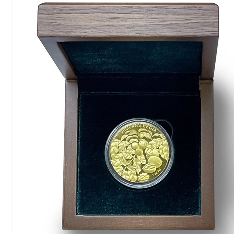 Золотая монета Камеруна "Грецкий орех" 2022 г.в., 31.1 г чистого золота (Проба 0,9999)