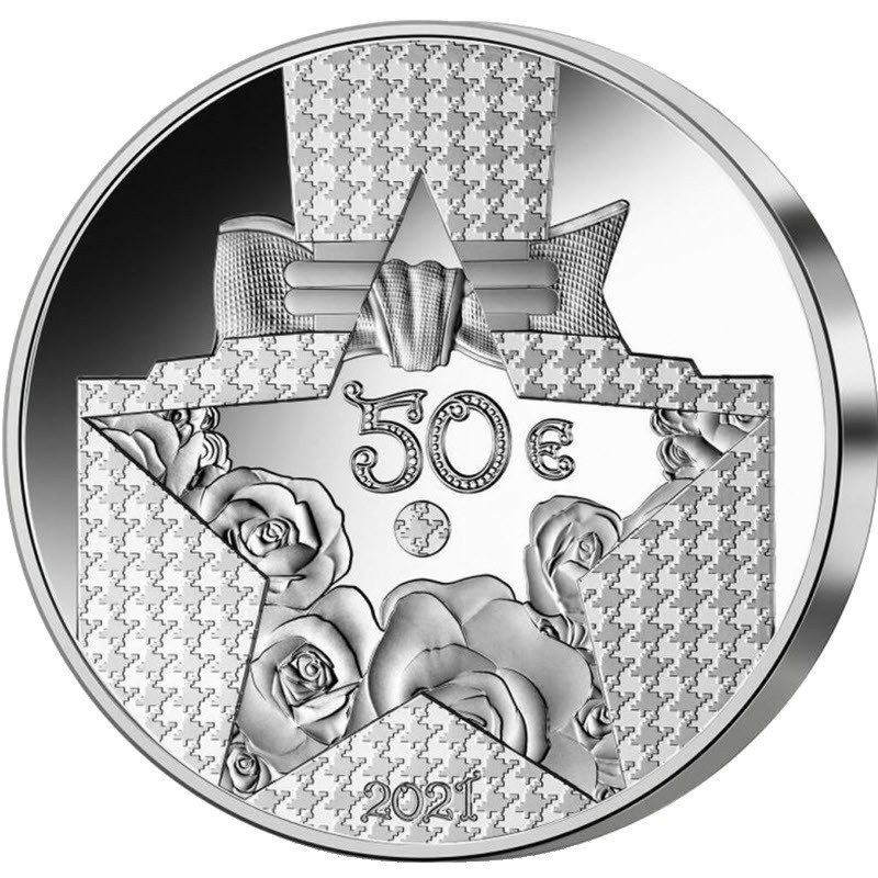 Серебряная монета Франции "Французское превосходство. Диор" 2021 г.в., 155.5 г чистого серебра (Проба 0,999)