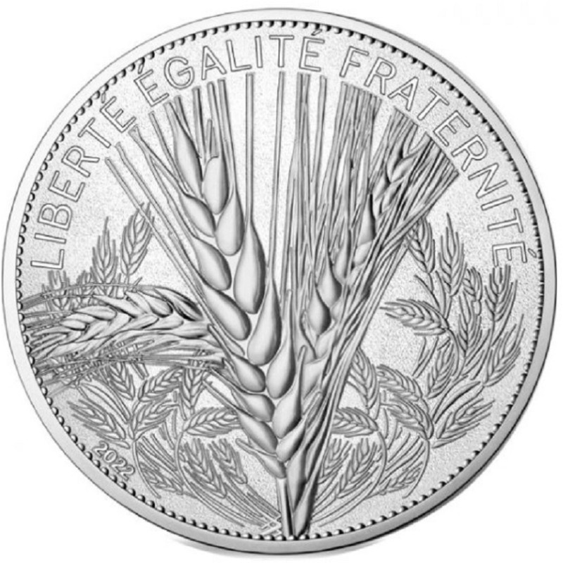 Серебряная монета Франции "Пшеница" 2022 г.в., 16.2 г чистого серебра (Проба 0,900)
