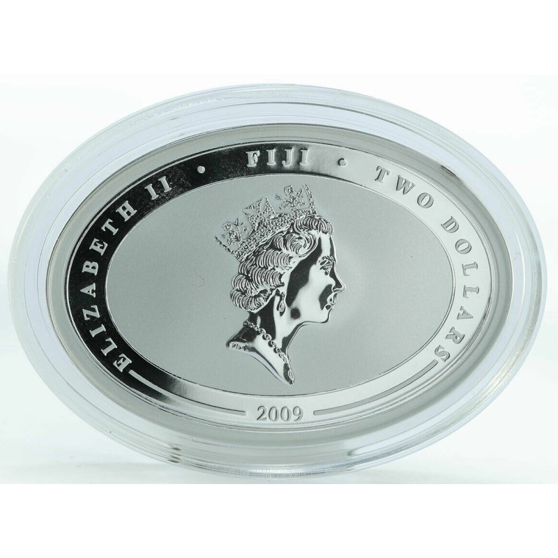 Серебряная монета Фиджи "Дирижабль "USS Akron (ZRS-4)" 2009 г.в., 31.1 г чистого серебра (Проба 0,999)