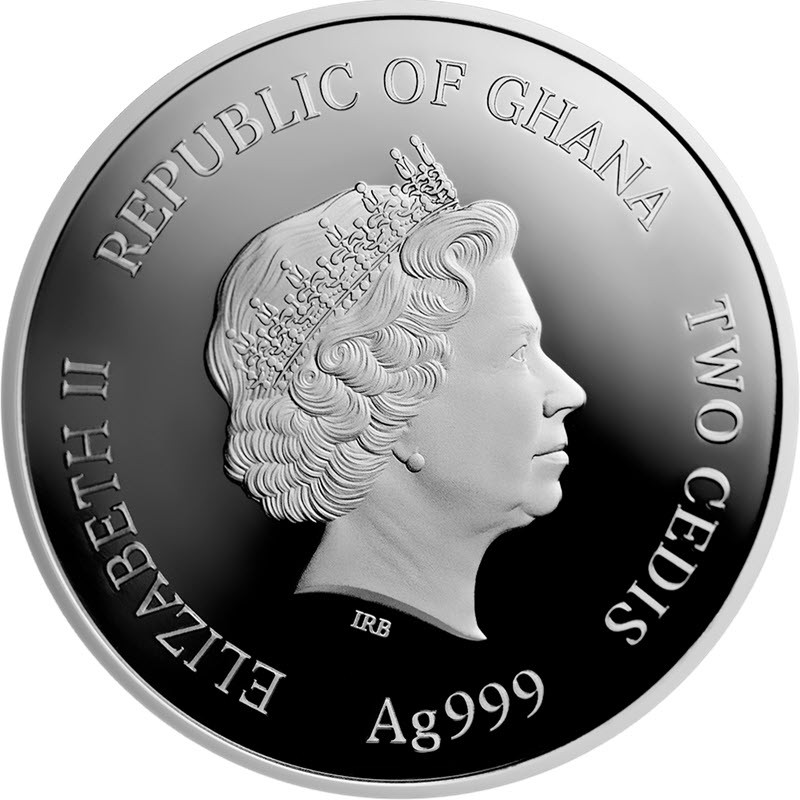 Серебряная монета Ганы "Детский Зодиак - Лев" 2022 г.в., 15.55 г чистого серебра (Проба 0,999)