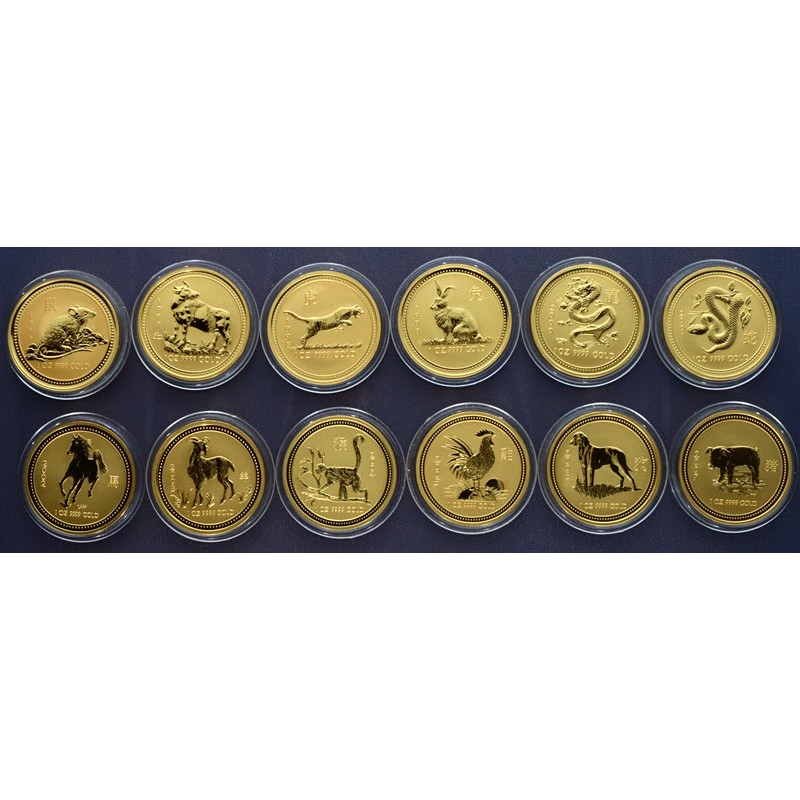 Набор из 12-ти золотых монет Австралии 
