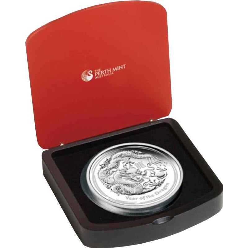 Серебряная монета Австралии «Год Дракона» 2012 г.в., (пруф), 1000 г чистого серебра (проба 999)