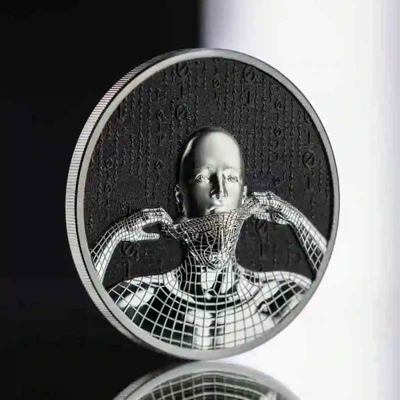 Серебряная монета Островов Кука "Вторая кожа" 2023 г.в., 31.1 г чистого серебра (Проба 0,999)