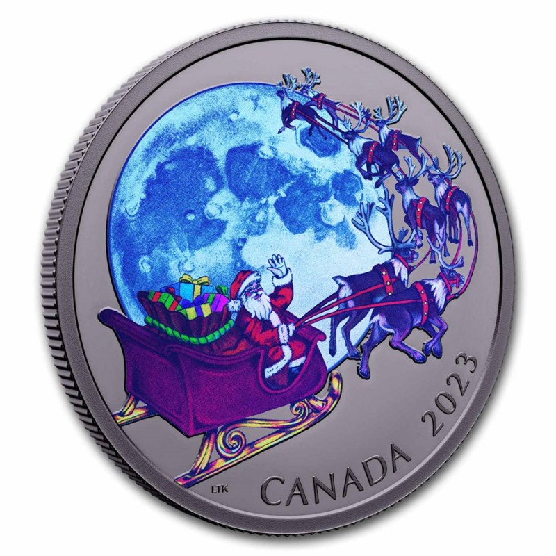 Серебряная монета Канады "Магия сезона" 2023 г.в., 31.39 г чистого серебра (Проба 0,9999)