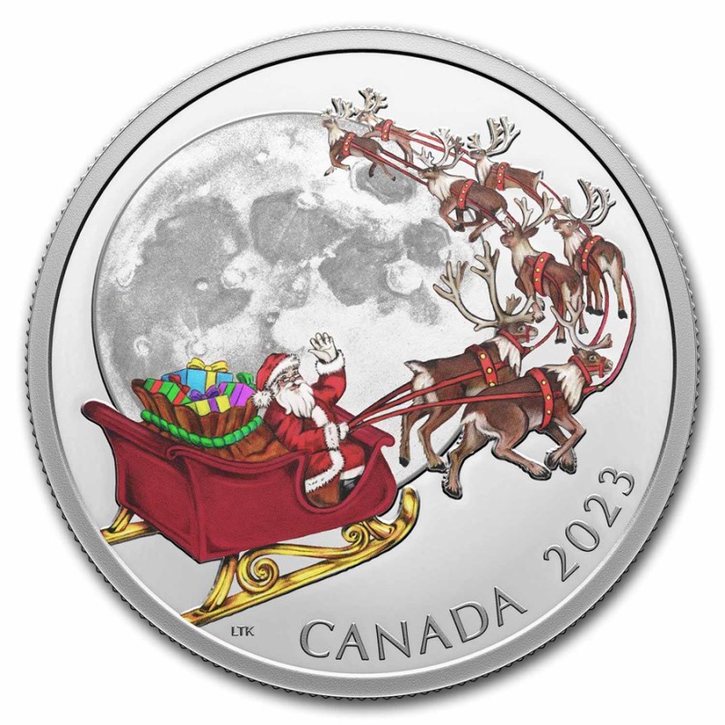 Серебряная монета Канады "Магия сезона" 2023 г.в., 31.39 г чистого серебра (Проба 0,9999)