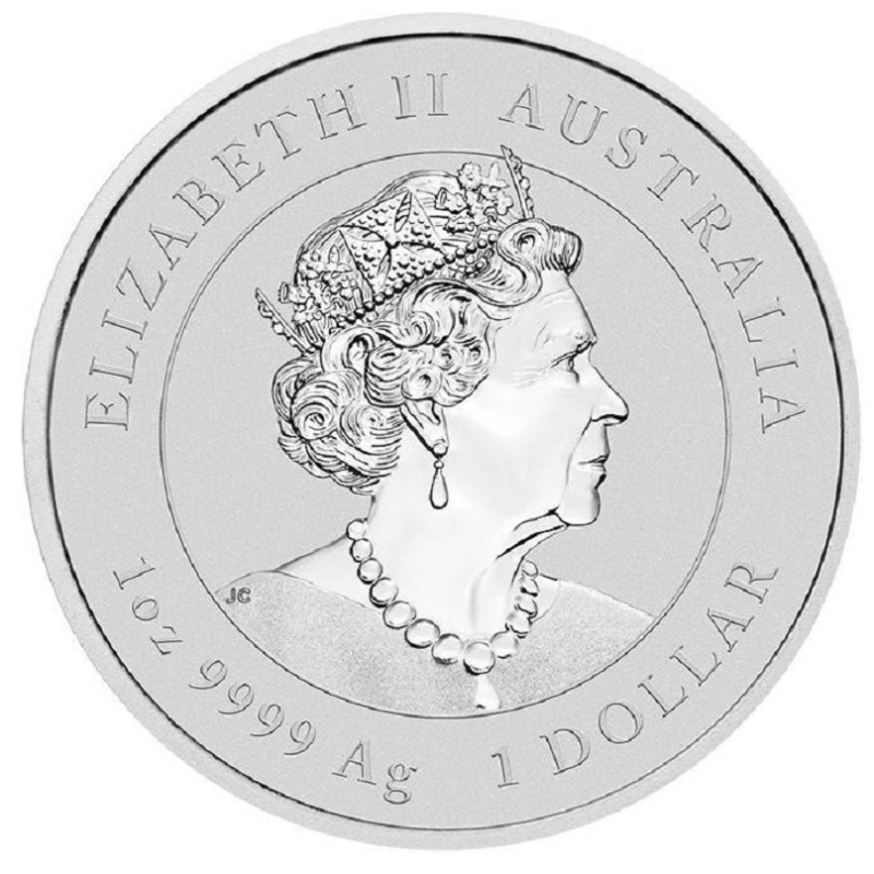 Серебряная монета Австралии "Лунный календарь III -  Год Дракона" 2024 г.в., 31.1 г чистого серебра (проба 0,999)
