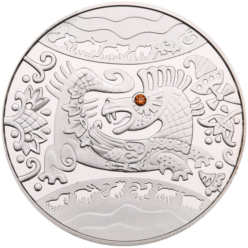 Серебряная монета Украины «Год Дракона» 2012 г.в., 15.55 г чистого серебра (проба 925)