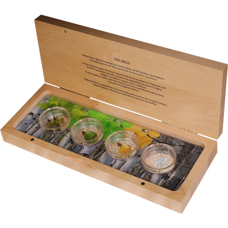 Набор из 4-х серебряных монет Гвинеи 