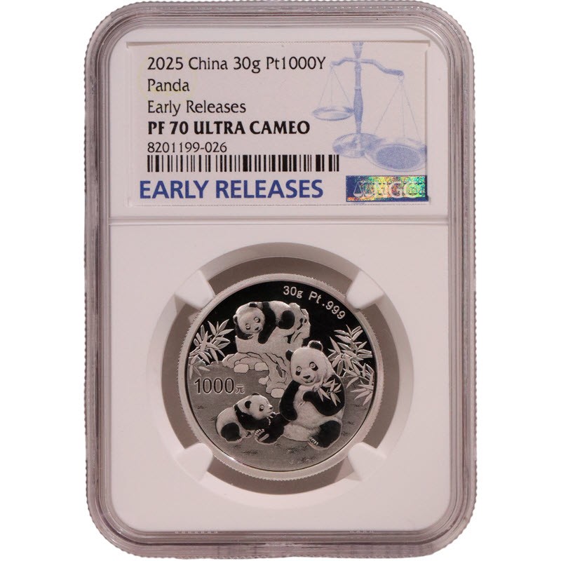 Платиновая монета Китая 