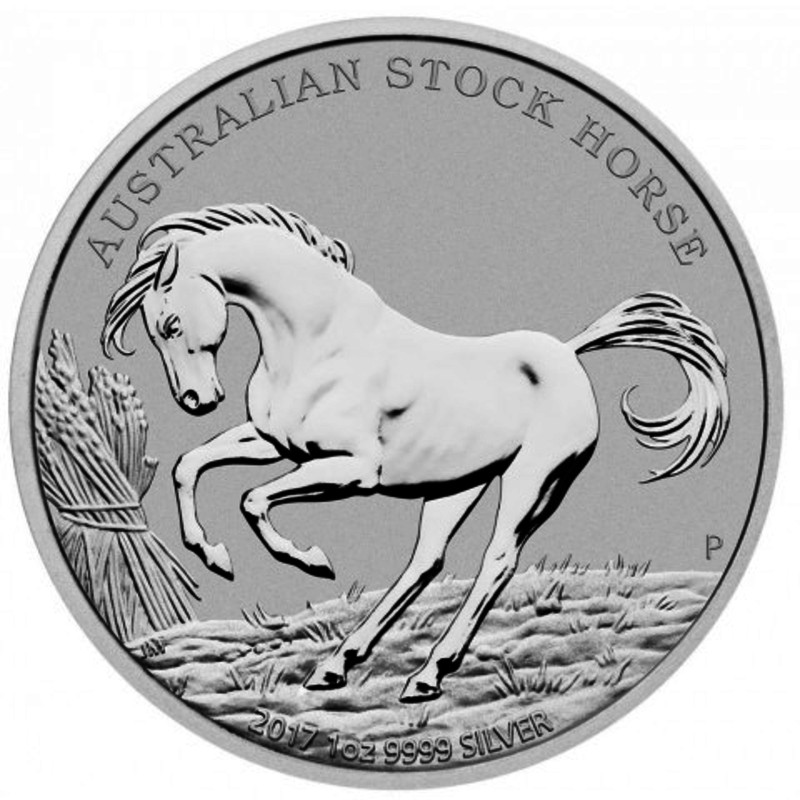 Серебряная монета Австралии «Австралийская пастушья лошадь» 2017 г.в., 31.1 г чистого серебра (проба 0.9999)