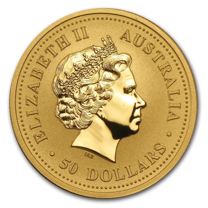 Золотая монета Австралии Лунар I Год Петуха 2005, 1/2 тройской унции (15,55 г) чистого золота (проба 0,9999)
