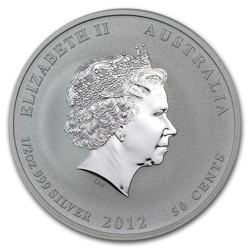 Серебряная монета Австралии "Год Дракона" 2012 г.в., 15,55 г чистого серебра (Проба 0,999)