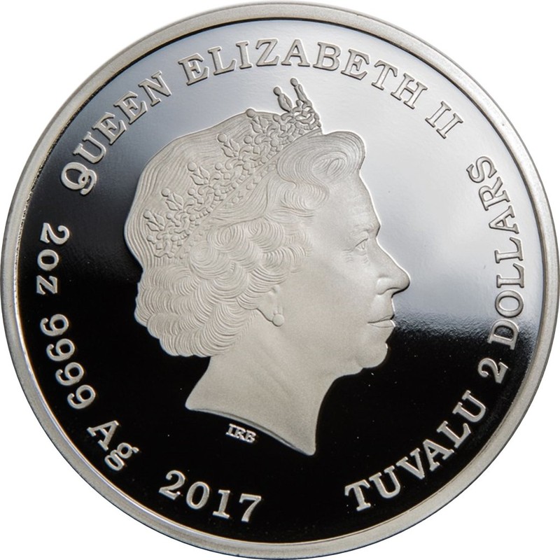 Серебряная монета Тувалу "Стартрек: Следующее поколение" 2017 г.в., 62,2 г чистого серебра (Проба 0,9999)
