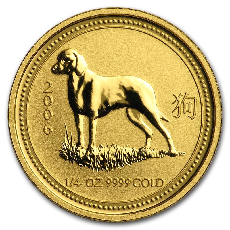 Золотая монета Австралии «Год Собаки» 2006 г.в., 7.78 г чистого золота (проба 0.9999)