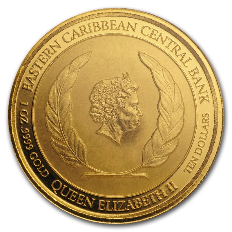 Золотая монета Ангильи "Лобстер" 2018 г.в., 31,1 г чистого золота (Проба 0,9999)